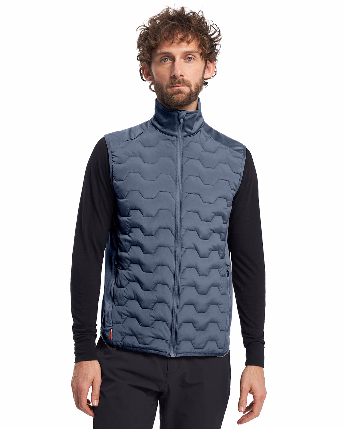 Custom Tenson Txlite Solvik Recycled Hybrid Midlayer Mens Vest — Tenson Dusty Blue front
