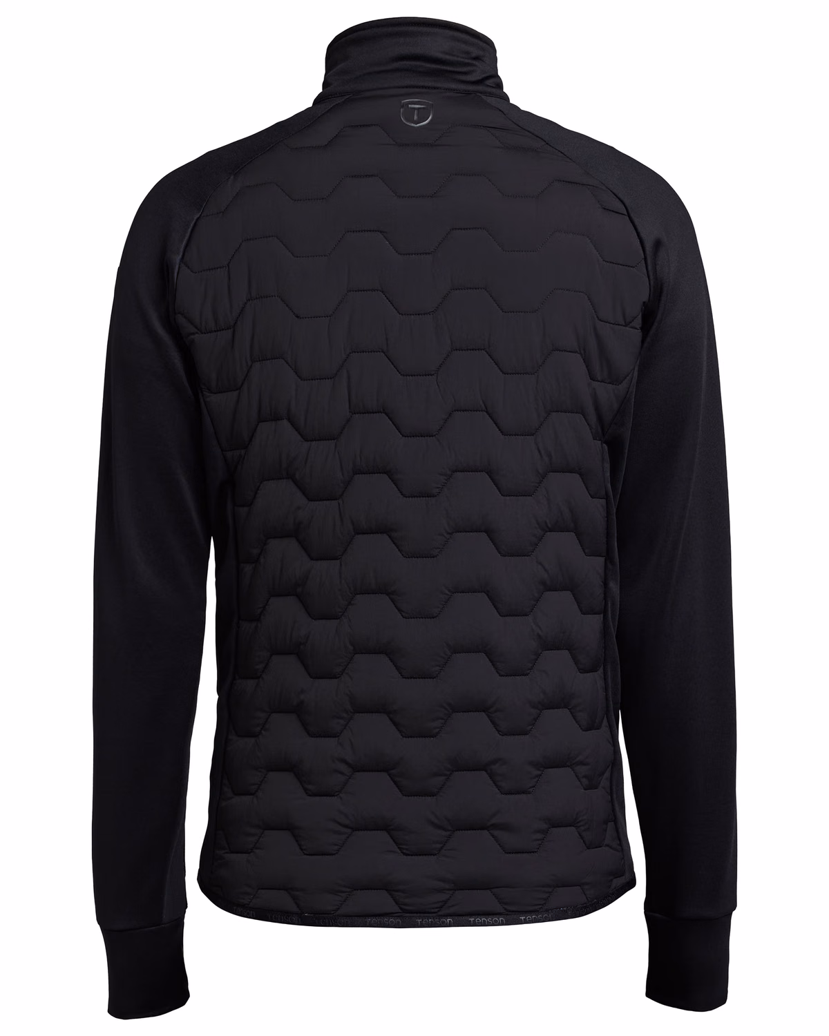 Custom Tenson Txlite Solvik Recycled Hybrid Midlayer Mens Full Zip — Tenson Black flat front