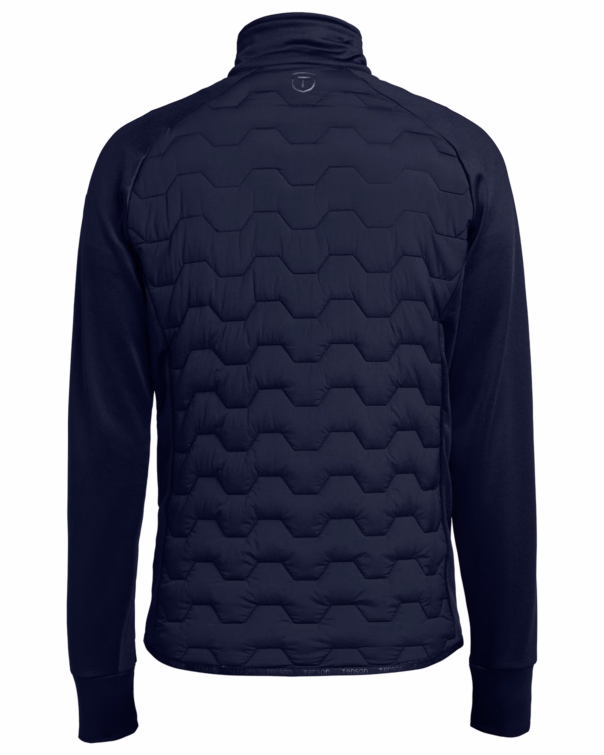 Custom Tenson Txlite Solvik Recycled Hybrid Midlayer Mens Full Zip — Tenson Dark Navy flat front