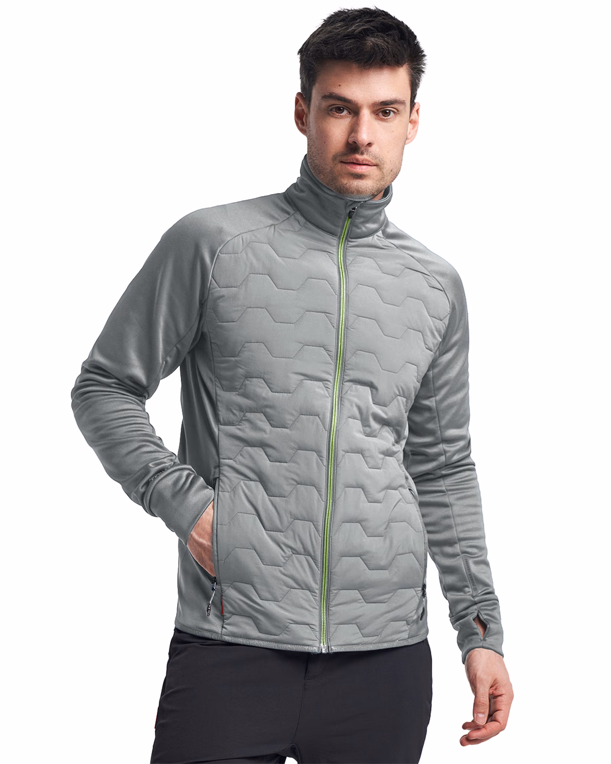 Custom Tenson Txlite Solvik Recycled Hybrid Midlayer Mens Full Zip — Tenson Quarry front