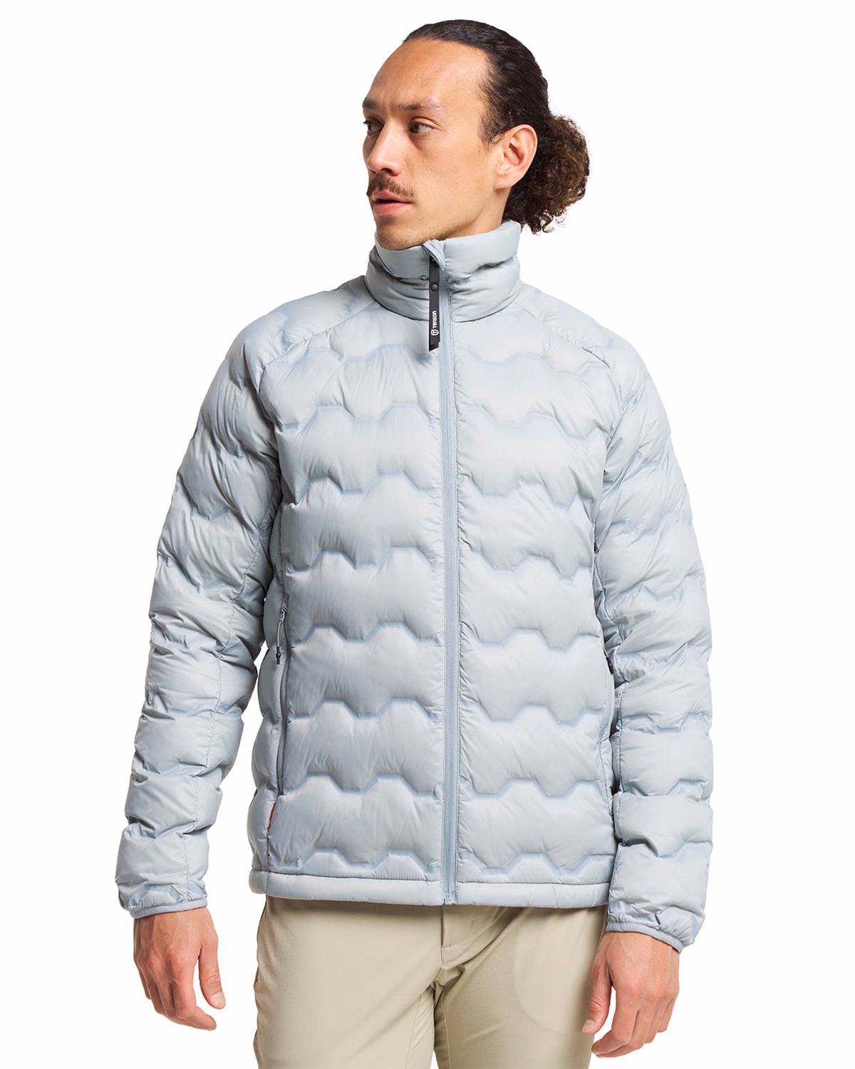 Custom Tenson Txlite Shibui Recycled Down Collar Mens Jacket — Tenson Light Grey front