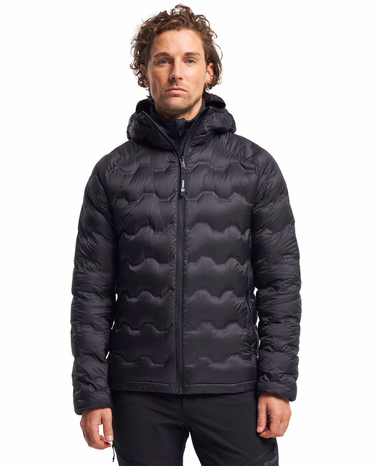 Custom Tenson Txlite Shibui Recycled Down Mens Hooded Jacket — Tenson Black front