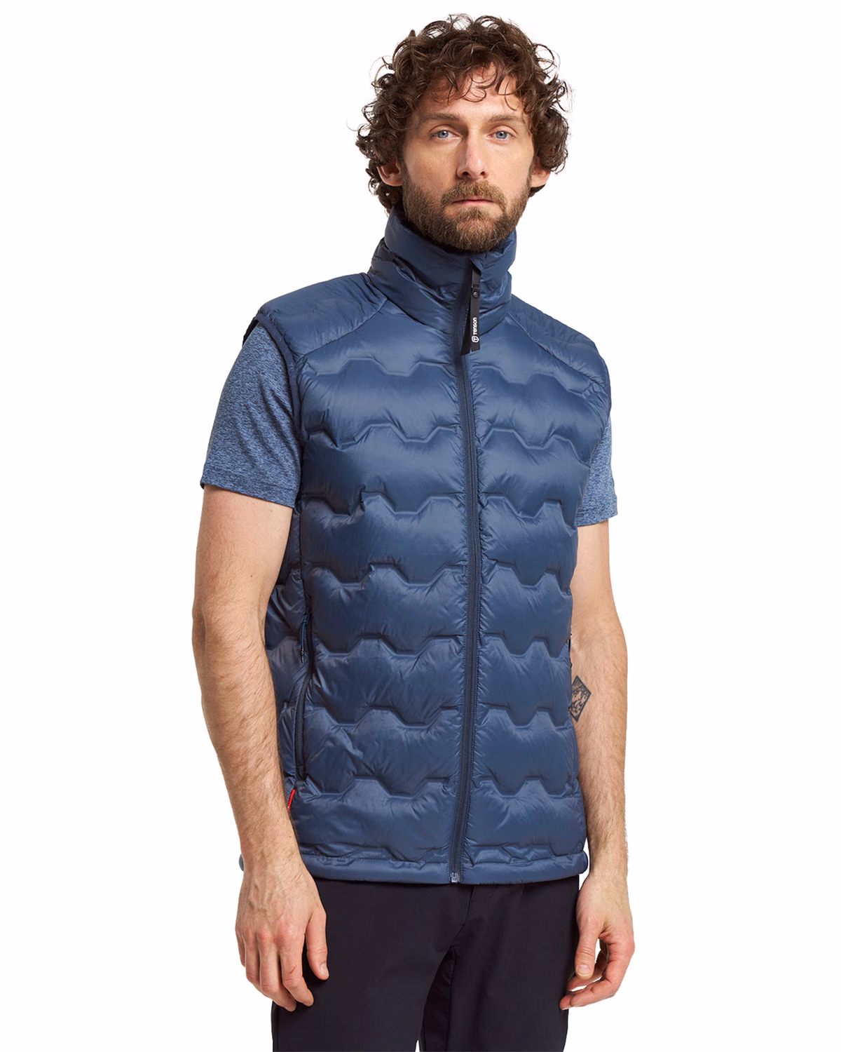 Custom Tenson Txlite Shibui Recycled Down Mens Vest — Tenson Dusty Blue front