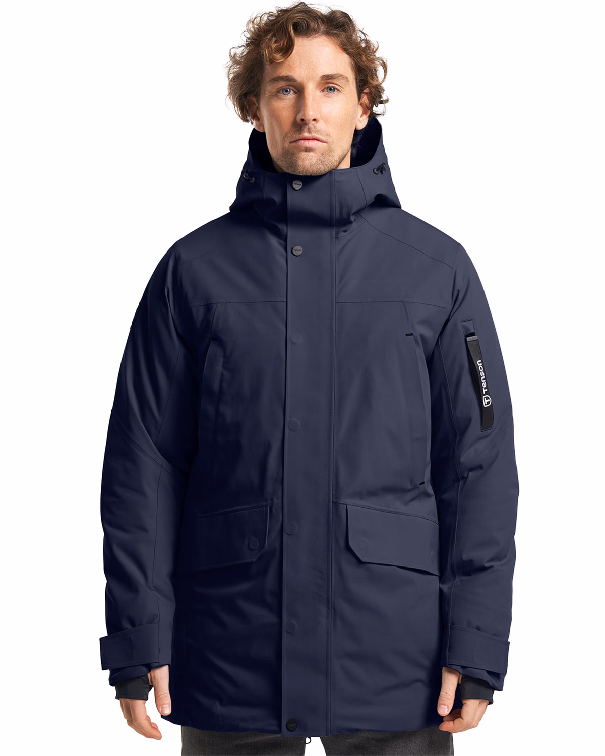 Custom Tenson Vision Recycled Insulated Waterproof Mens Parka — Tenson Dark Navy front