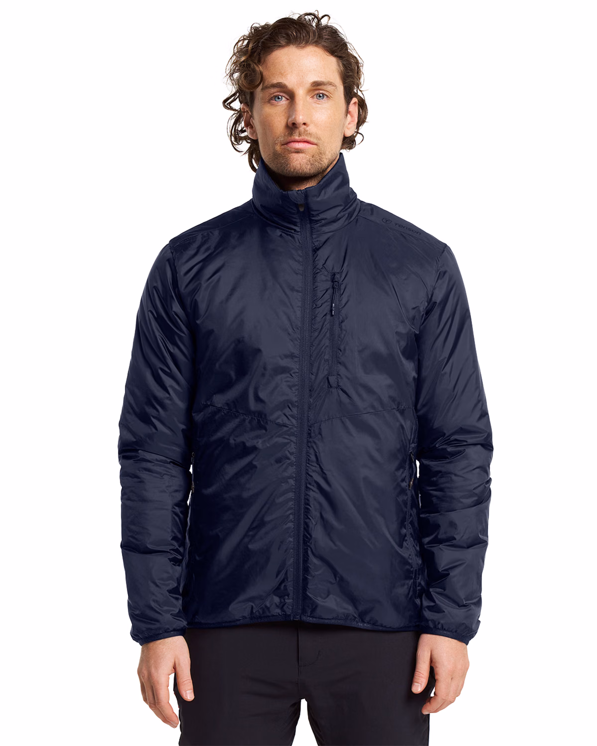 Custom Tenson Txlite Sky Recycled Mens Puffer Jacket — Tenson Dark Navy front
