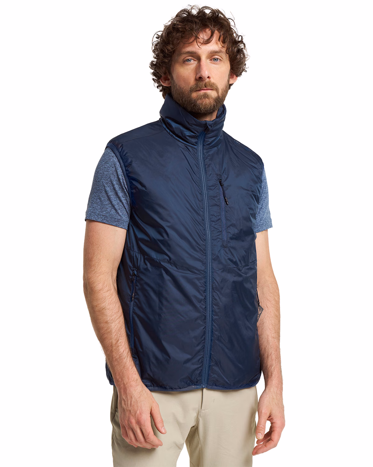 Custom Tenson Txlite Sky Recycled Mens Puffer Vest — Tenson Dusty Blue front