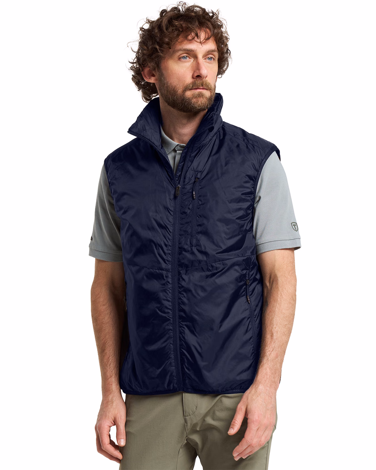 Custom Tenson Txlite Sky Recycled Mens Puffer Vest — Tenson Dark Navy front