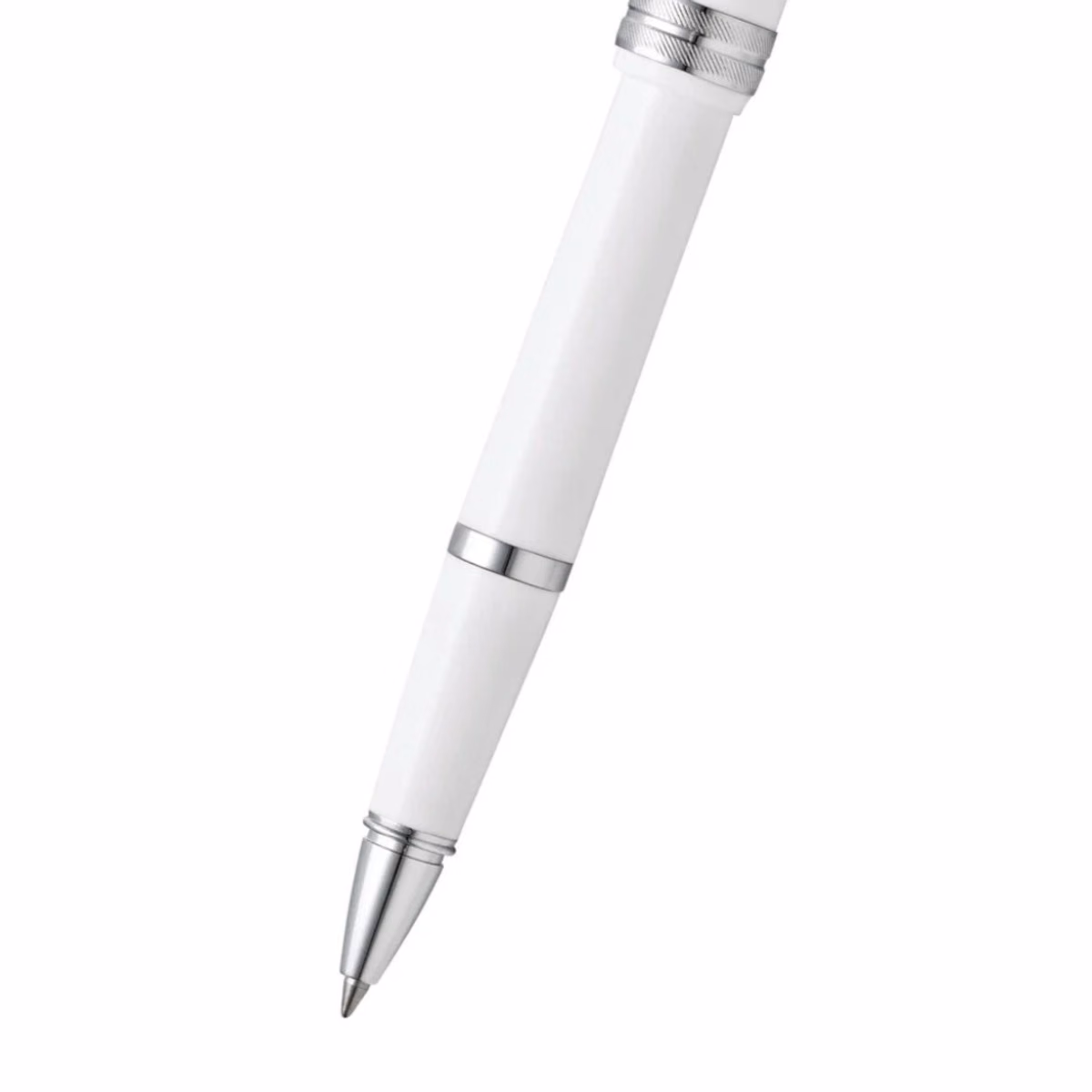 Custom Cross Bailey Light? Polished Resin Rollerball Pen in White - product view