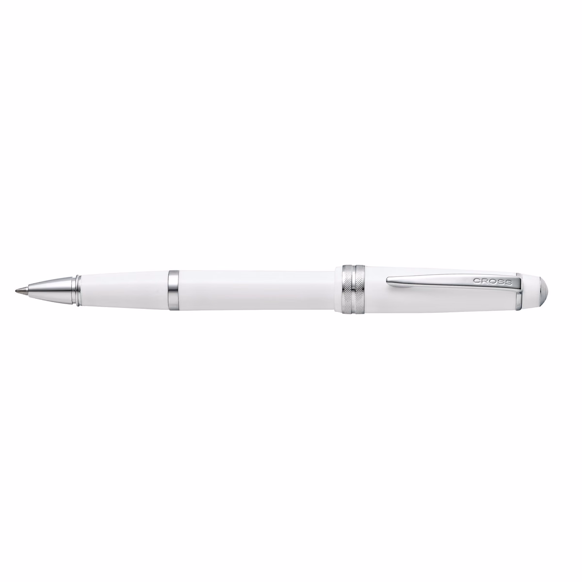 Custom Cross Bailey Light? Polished Resin Rollerball Pen in White - side profile