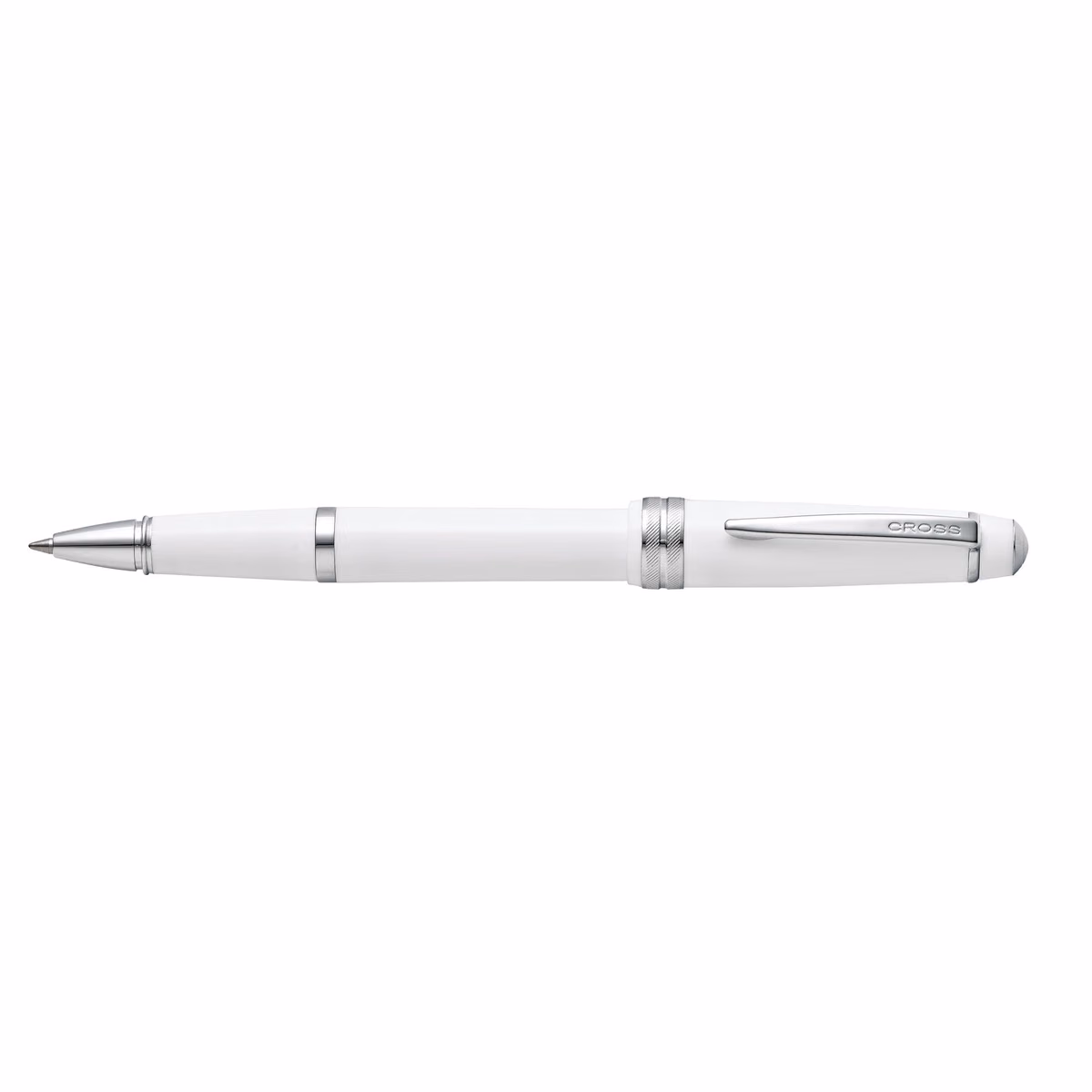 Custom Cross Bailey Light? Polished Resin Rollerball Pen in White - side profile