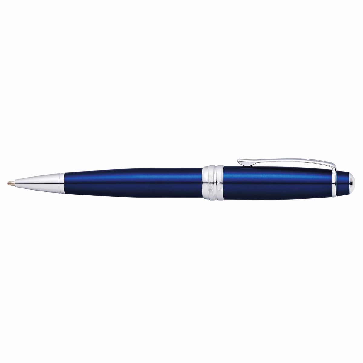 Custom Cross Bailey Ballpoint Pen - Blue/Chrome Trim in Blue - side profile