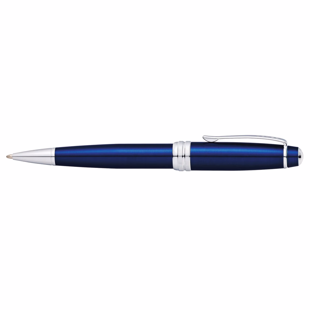 Custom Cross Bailey Ballpoint Pen - Blue/Chrome Trim in Blue - side profile
