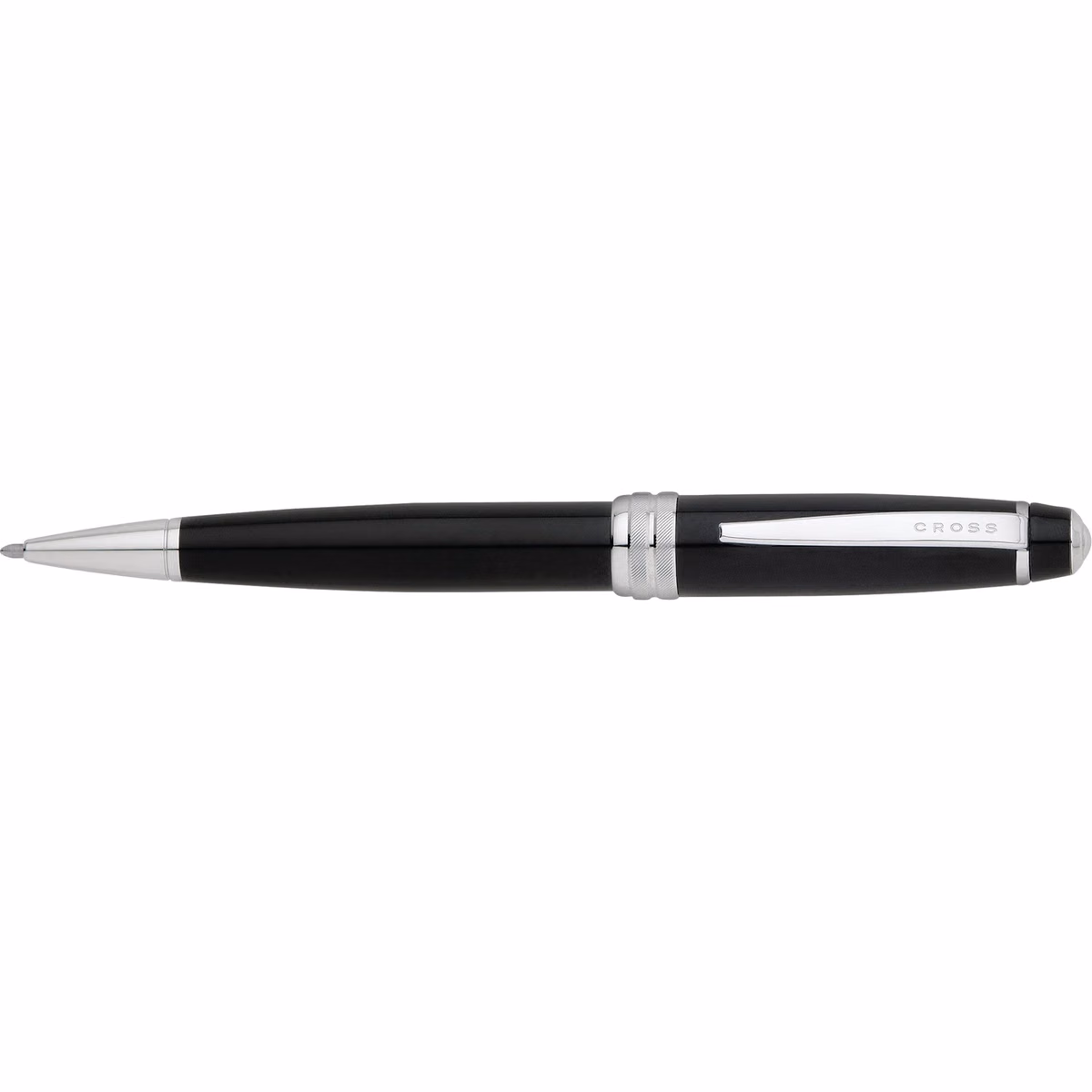 Custom Cross Bailey Ballpoint Pen - Black/Chrome Trim in Black - side profile