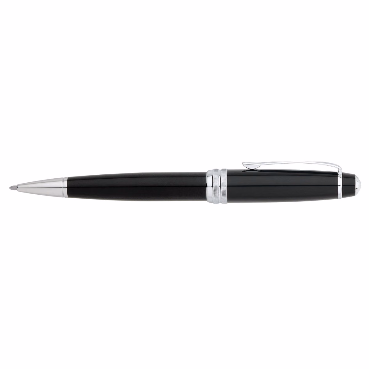 Custom Cross Bailey Ballpoint Pen - Black/Chrome Trim in Black - side profile