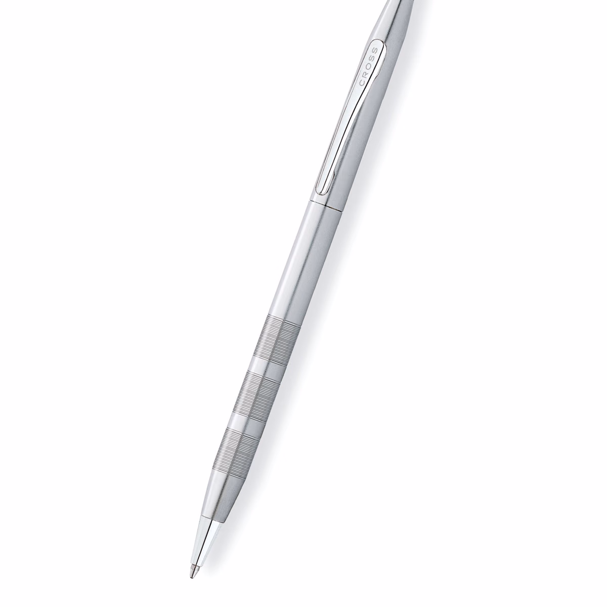 Custom Cross Classic Century Satin Chrome Ballpoint Pen in Chrome Silver - product view