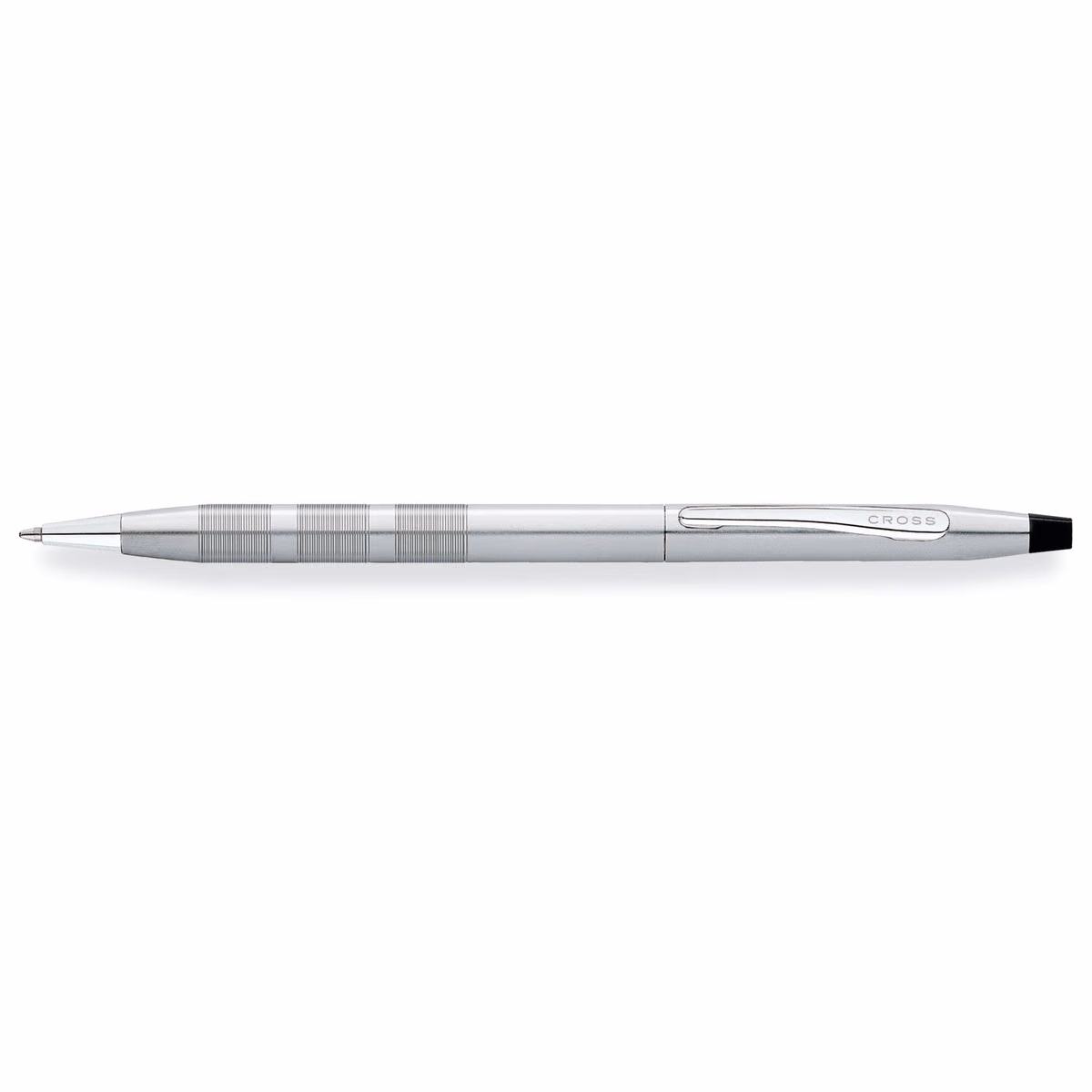 Custom Cross Classic Century Satin Chrome Ballpoint Pen in Chrome Silver - side profile