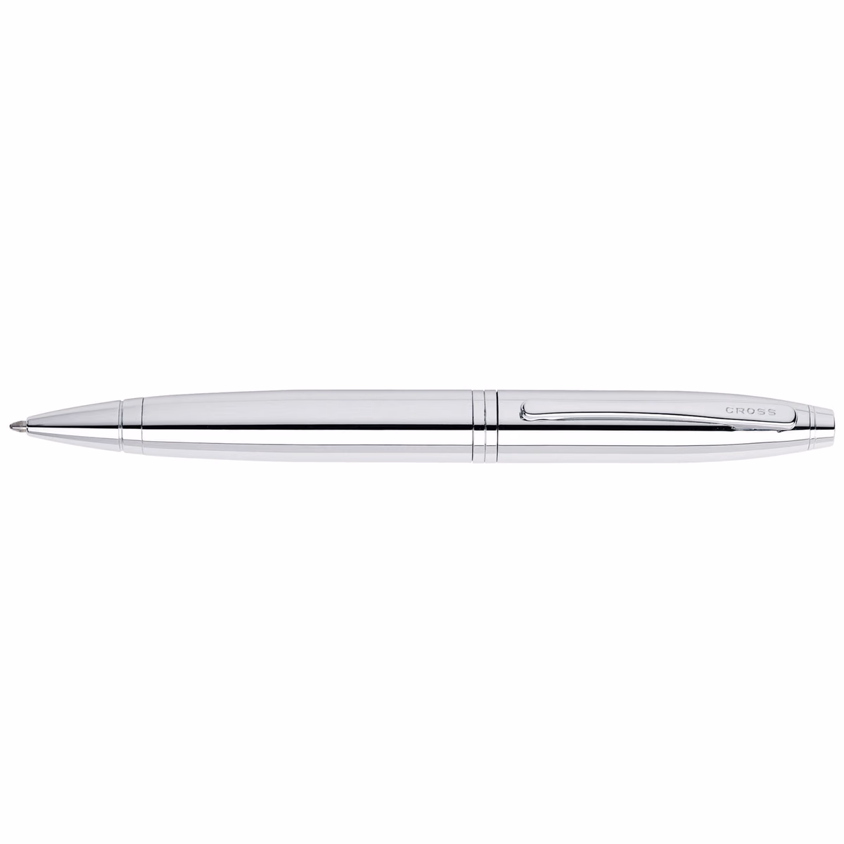 Custom Cross Calais Ballpoint Pen in Chrome in Chrome Silver - side profile