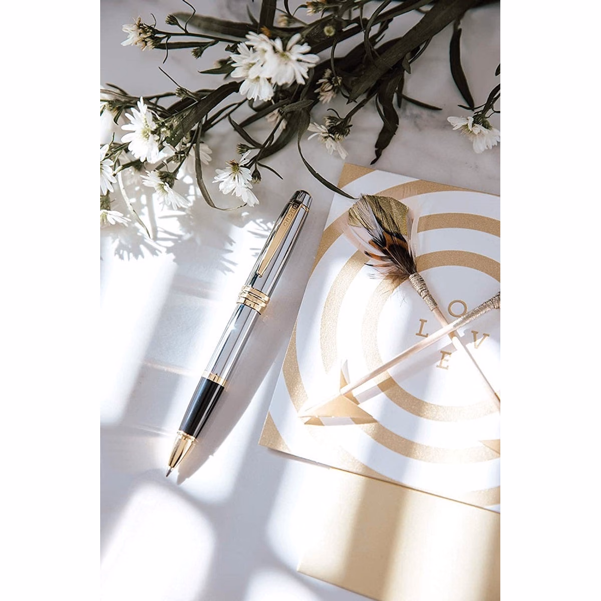 Custom Cross Bailey Medalist Ballpoint Pen in Two Tone Chrome - product view
