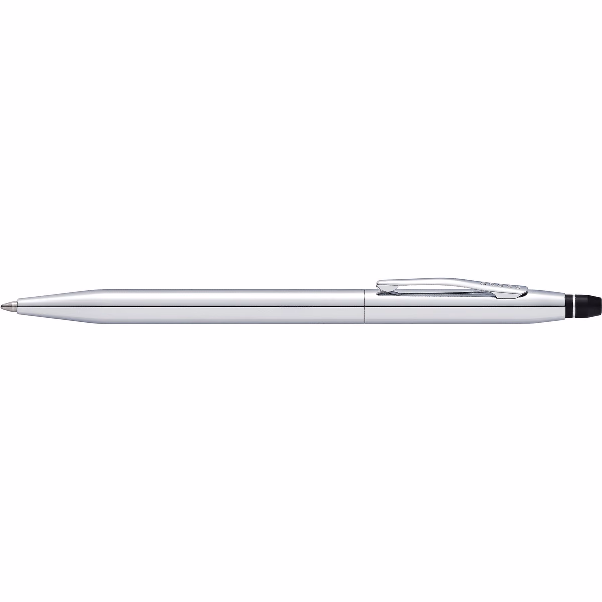 Custom Cross Click Ballpoint Pens in Polished Chrome - side profile
