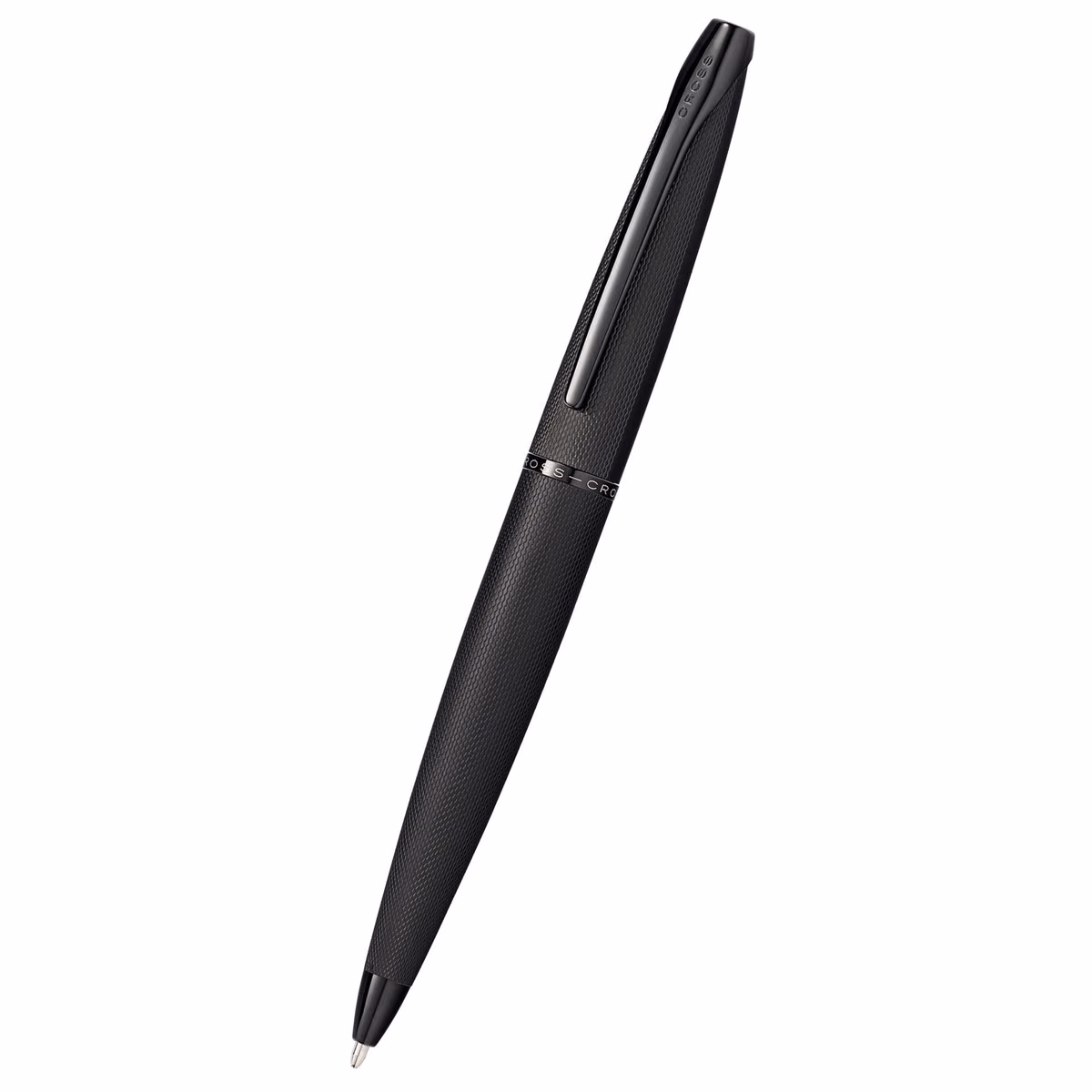 Custom Cross ATX Brushed Black Ballpoint Pen, front view