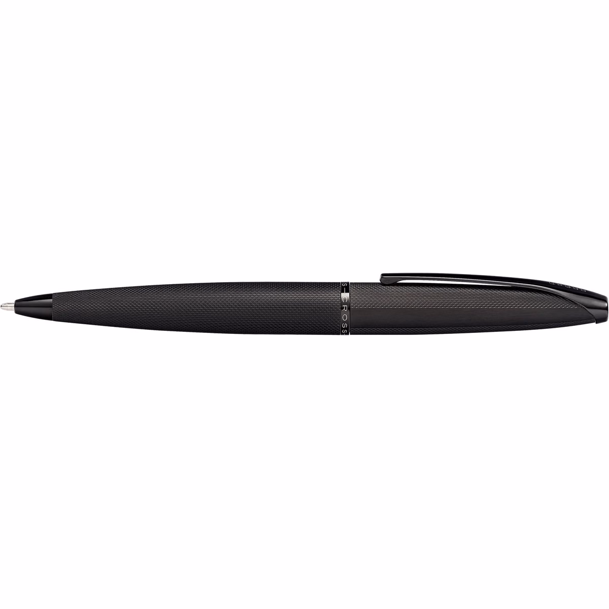 Custom Cross ATX Brushed Black Ballpoint Pen in Black - side profile