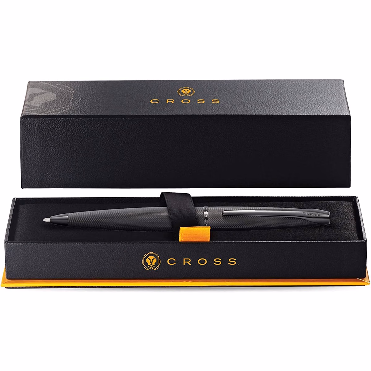 Custom Cross ATX Brushed Black Ballpoint Pen in Black - side profile