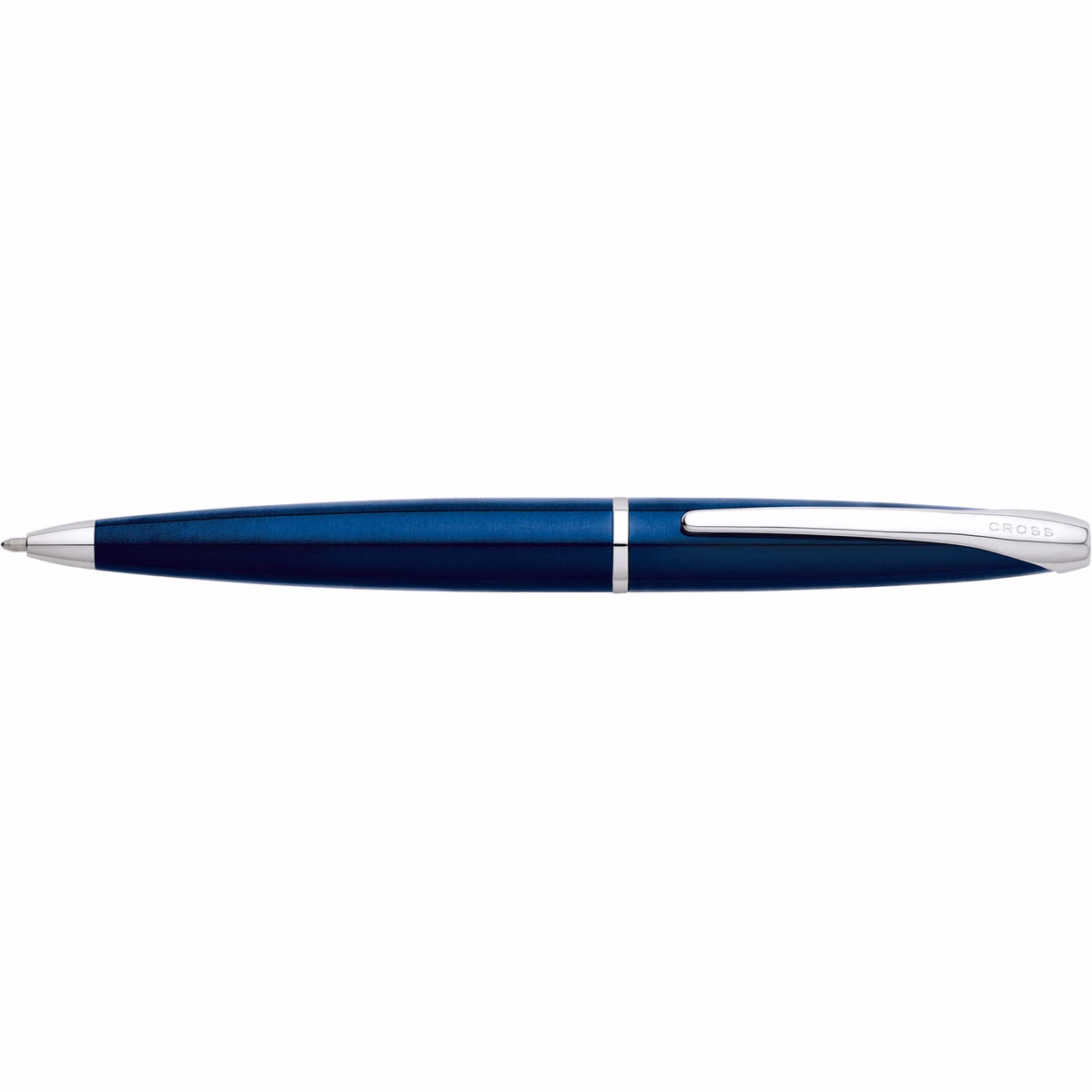 Custom Cross ATX Translucent Blue Lacquer Ballpoint Pen in Riviera Blue - side profile