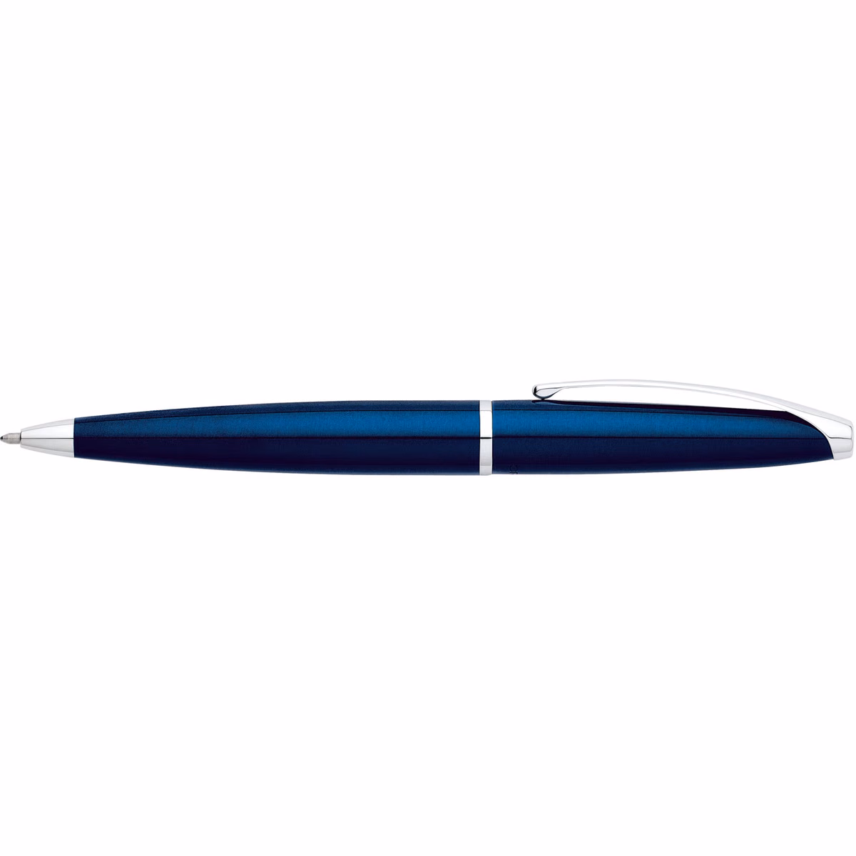 Custom Cross ATX Translucent Blue Lacquer Ballpoint Pen in Riviera Blue - side profile