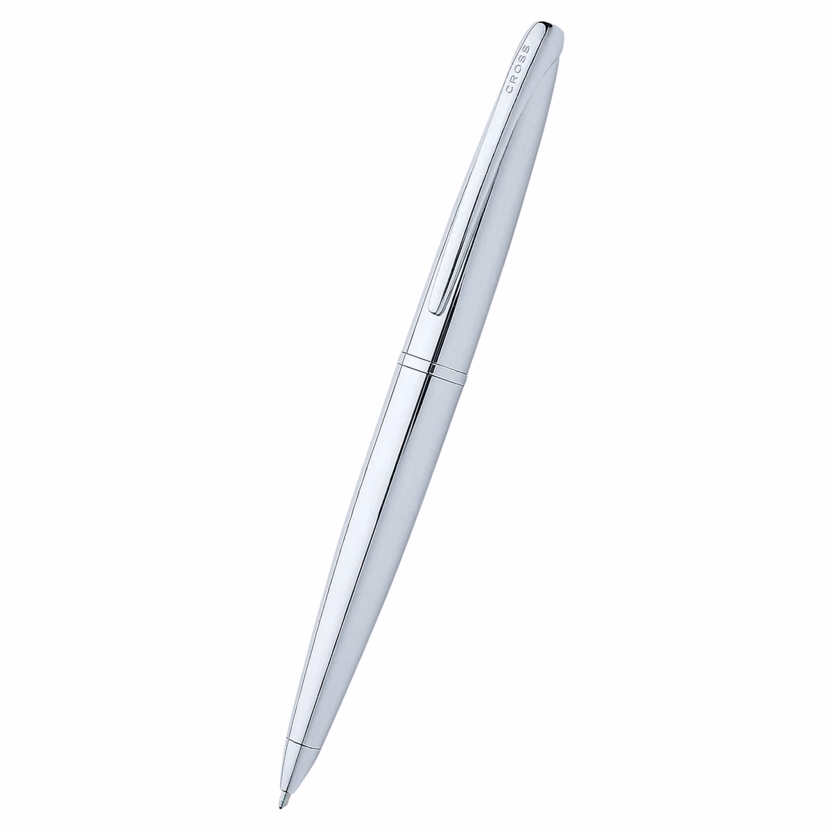 Custom Cross ATX Pure Chrome Ballpoint Pen, front view