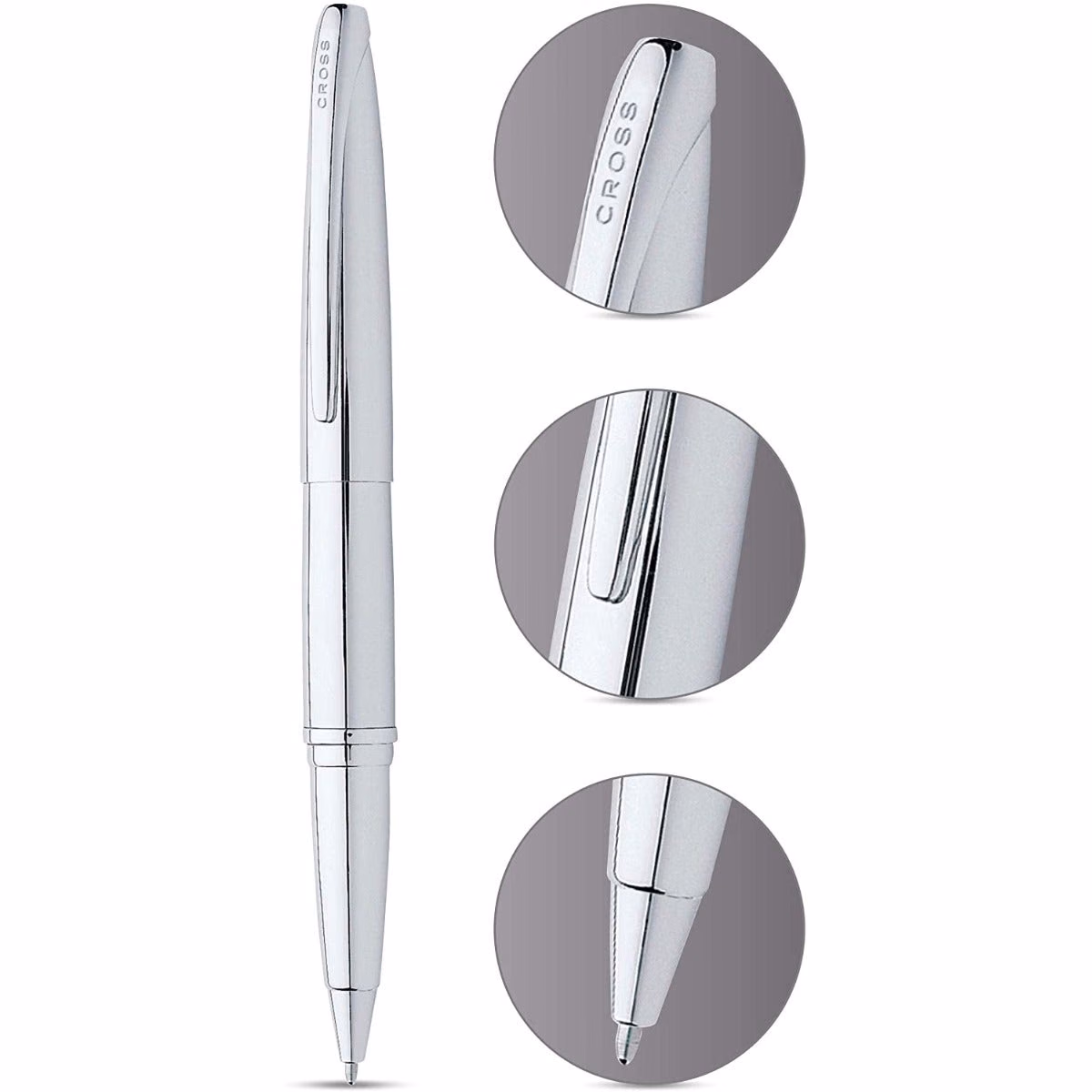 Custom Cross ATX Pure Chrome Rollerball Pen in Chrome - product view