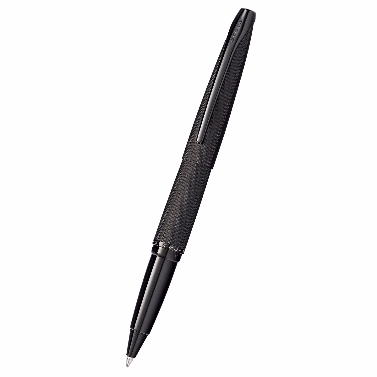 Custom Cross ATX Brushed Black Rollerball Pen, front view