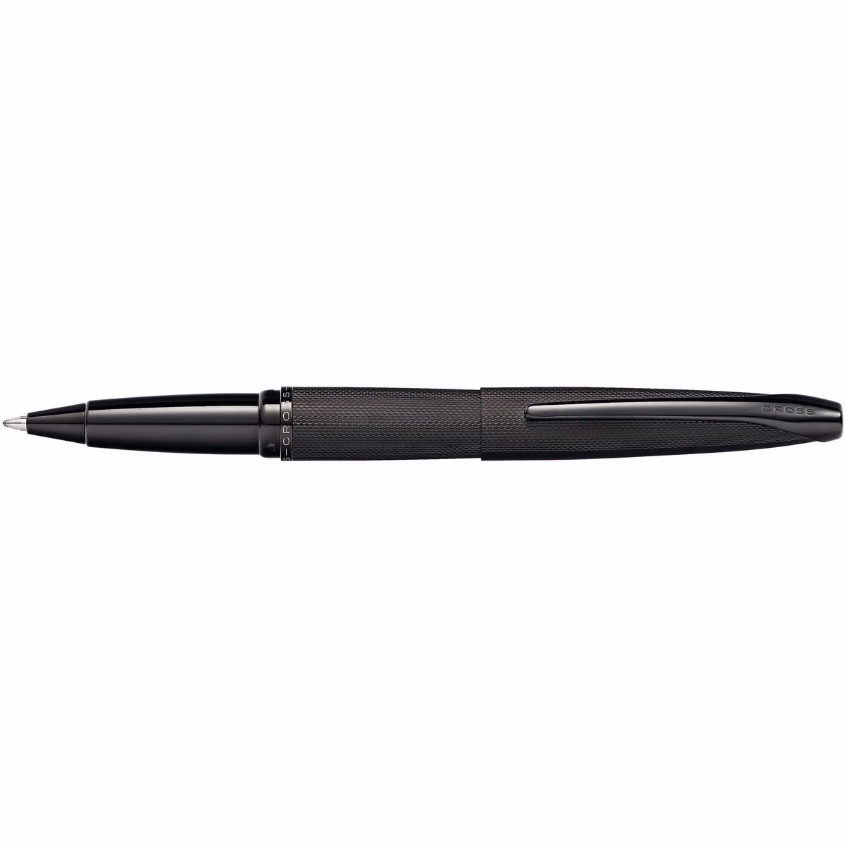 Custom Cross ATX Brushed Black Rollerball Pen in Black - side profile