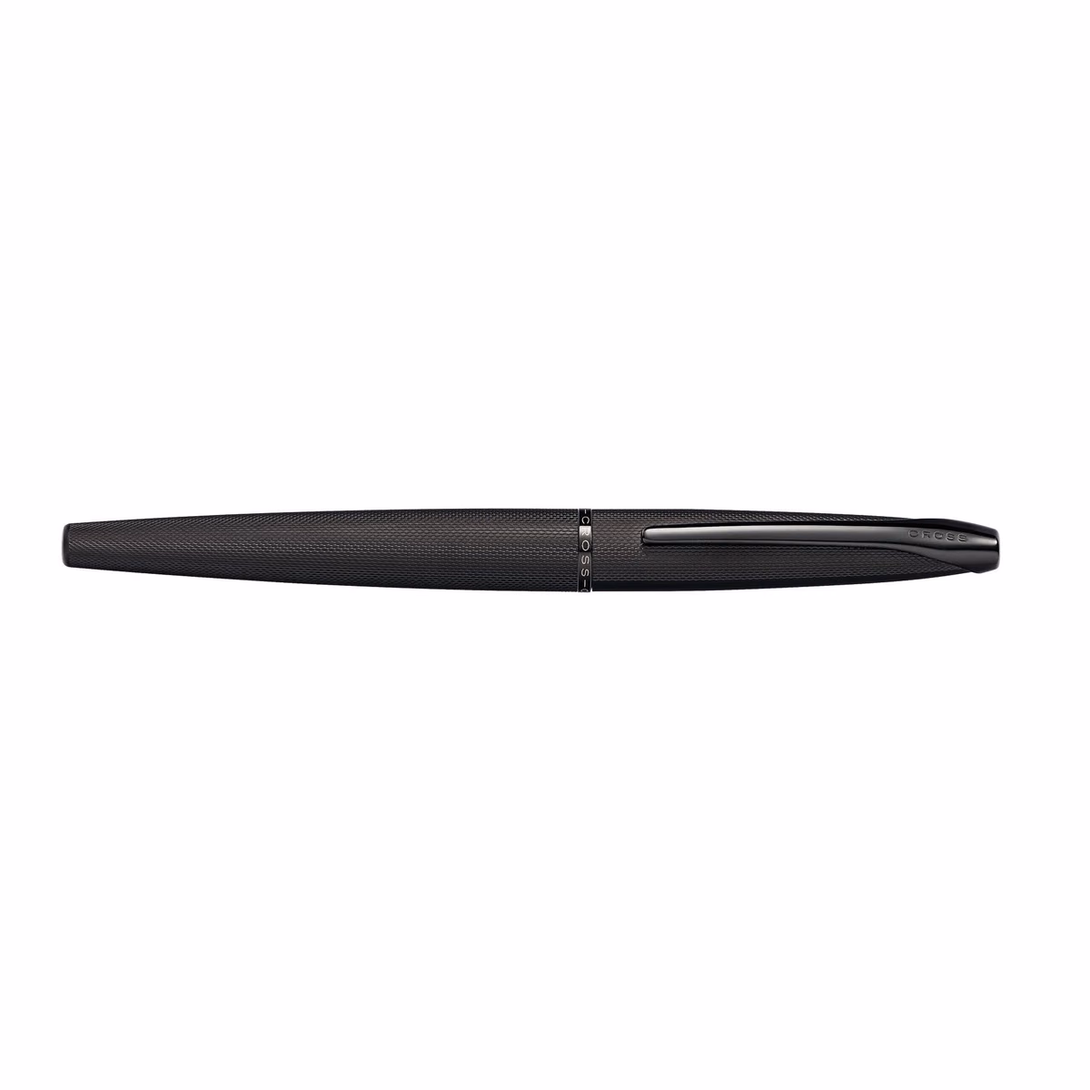 Custom Cross ATX Brushed Black Rollerball Pen in Black - side profile