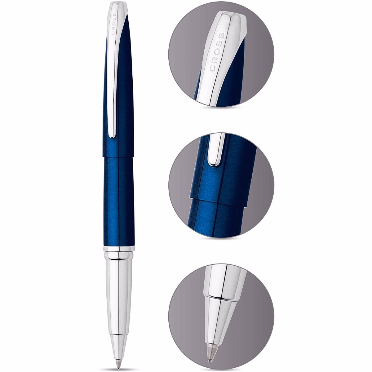 Custom Cross ATX Translucent Blue Lacquer Rollerball Pen in Blue - product view