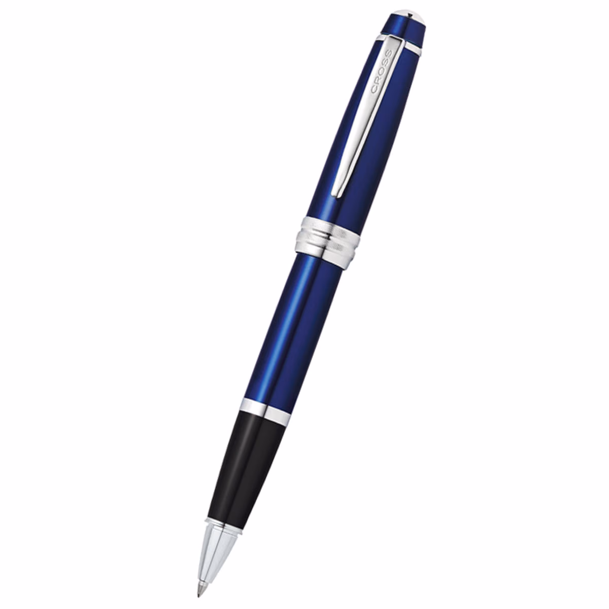 Custom Cross Bailey Blue Lacquer Rollerball Pen, front view
