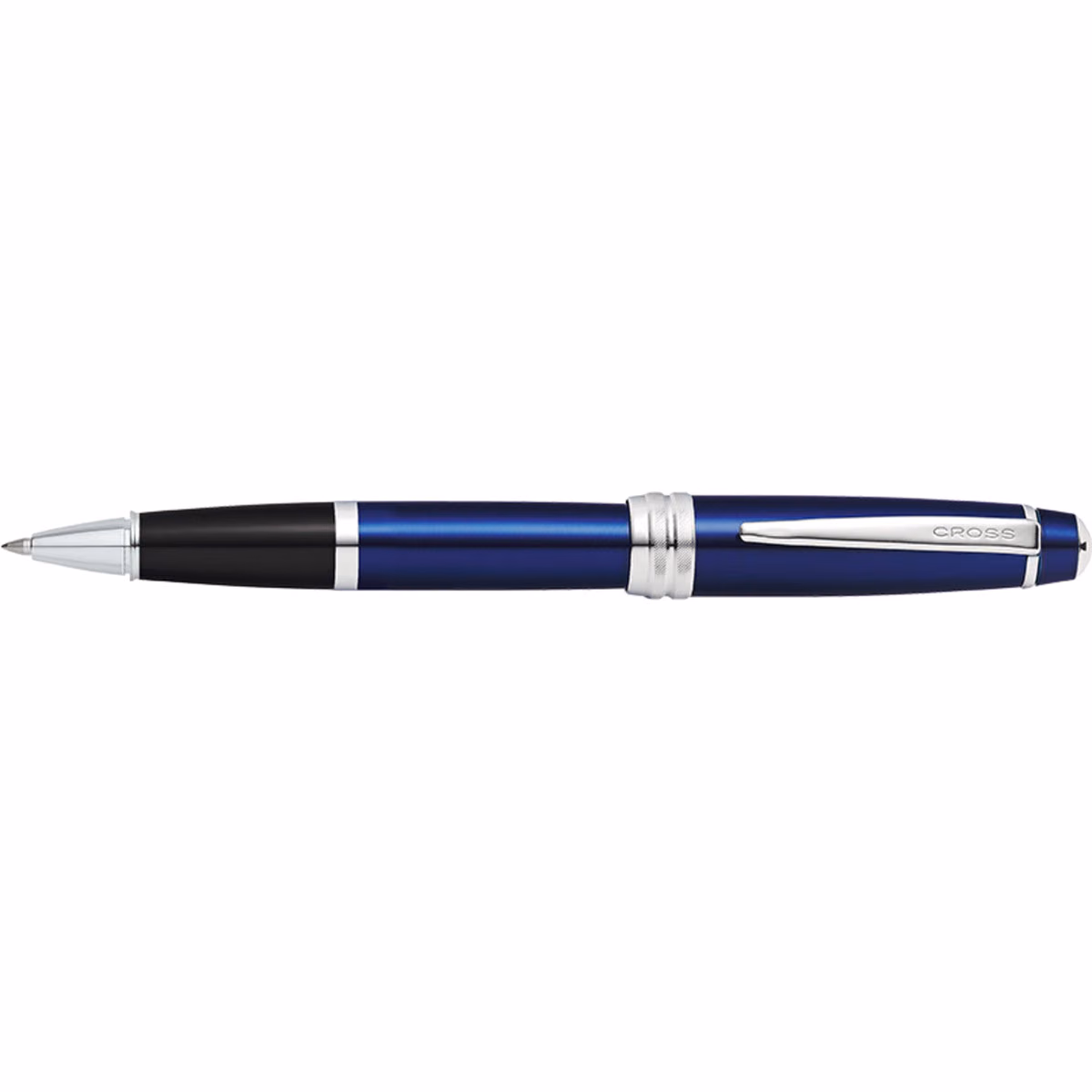 Custom Cross Bailey Blue Lacquer Rollerball Pen in Blue - side profile