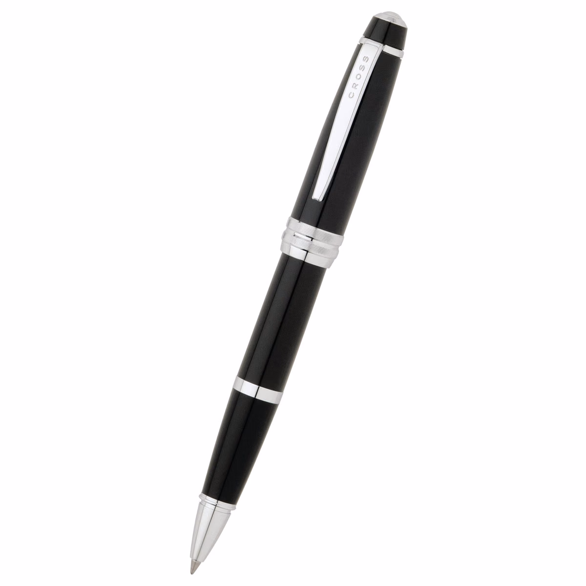 Custom Cross Bailey Laquer Rollerball Pen, Black, front view