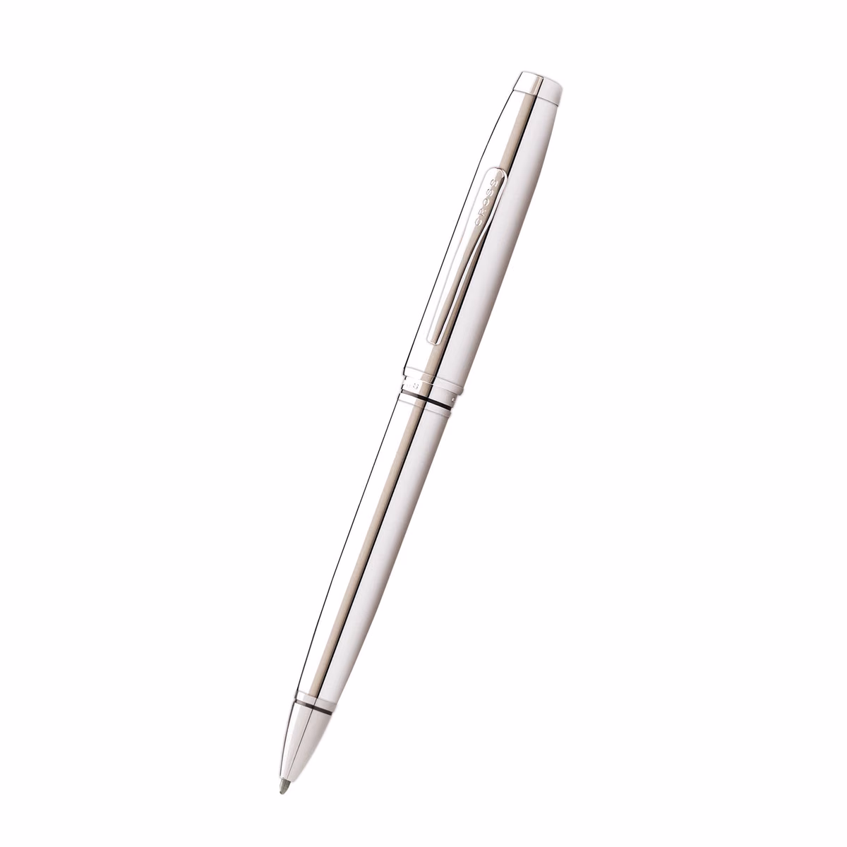 Custom Cross Coventry Lacquer Ballpoint Pen, Polished Chrome, front view