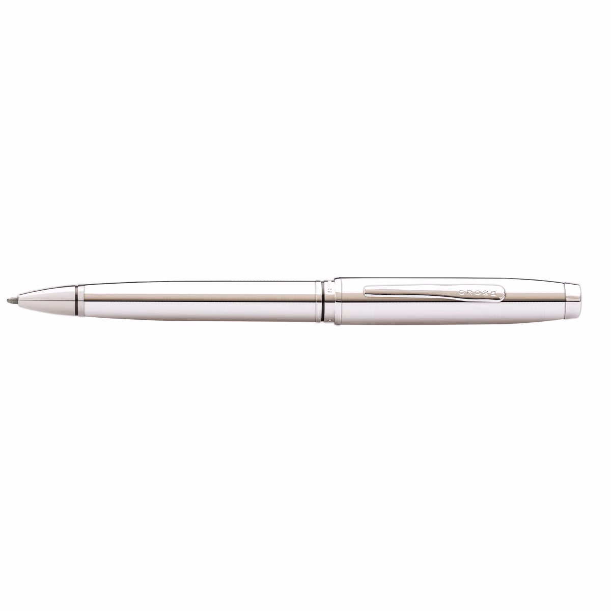 Custom Cross Coventry Lacquer Ballpoint Pen in Polished Chrome - side profile