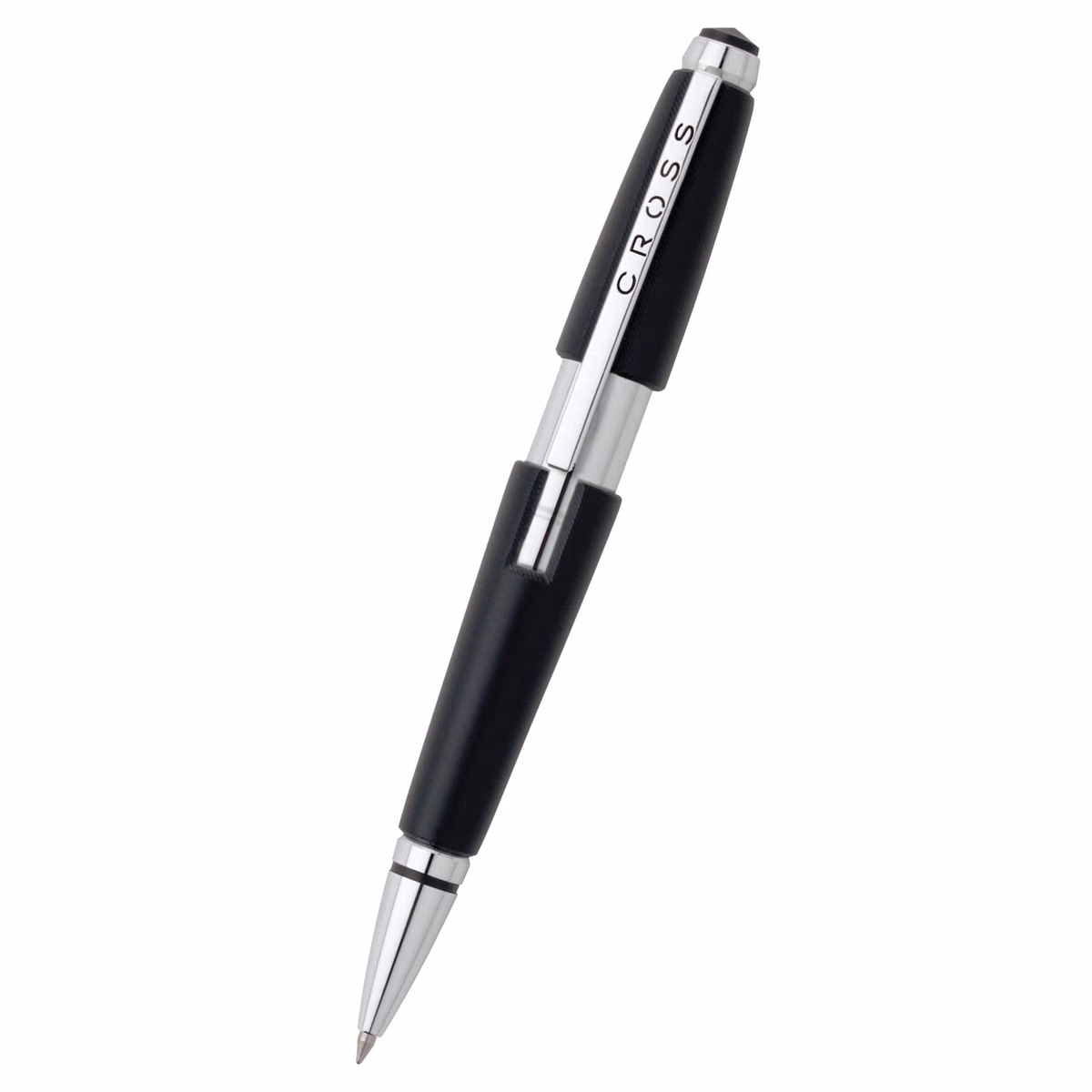 Custom Cross Edge Rollerball Pen, Jet Black, front view