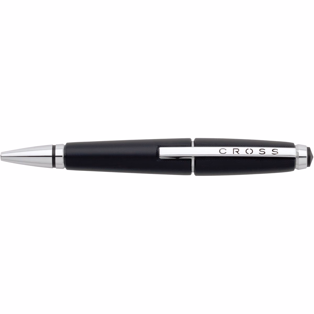 Custom Cross Edge Rollerball Pen in Jet Black - side profile