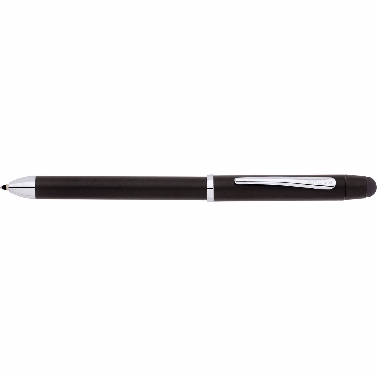 Custom Cross Tech3+ Satin Black Multifunction Pen in Black - side profile