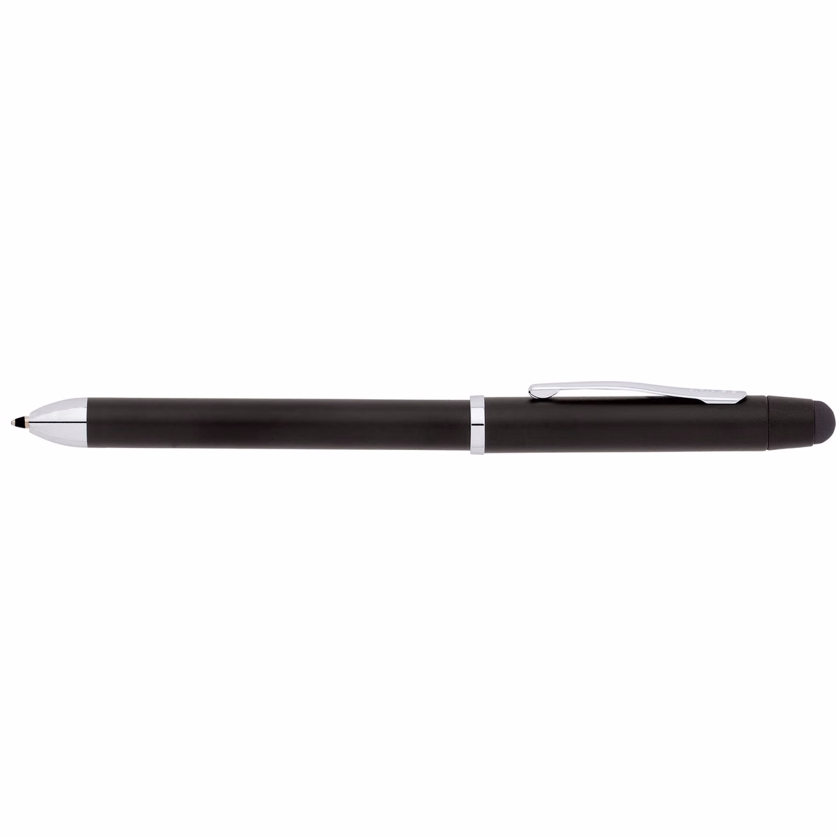 Custom Cross Tech3+ Satin Black Multifunction Pen in Black - side profile