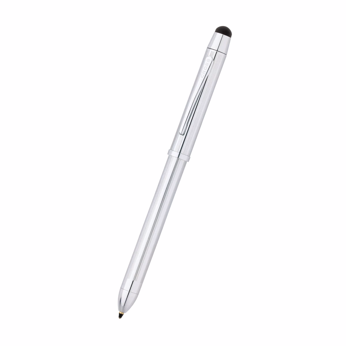 Custom Cross Tech3+ Lustrous Chrome Multifunction Pen, front view