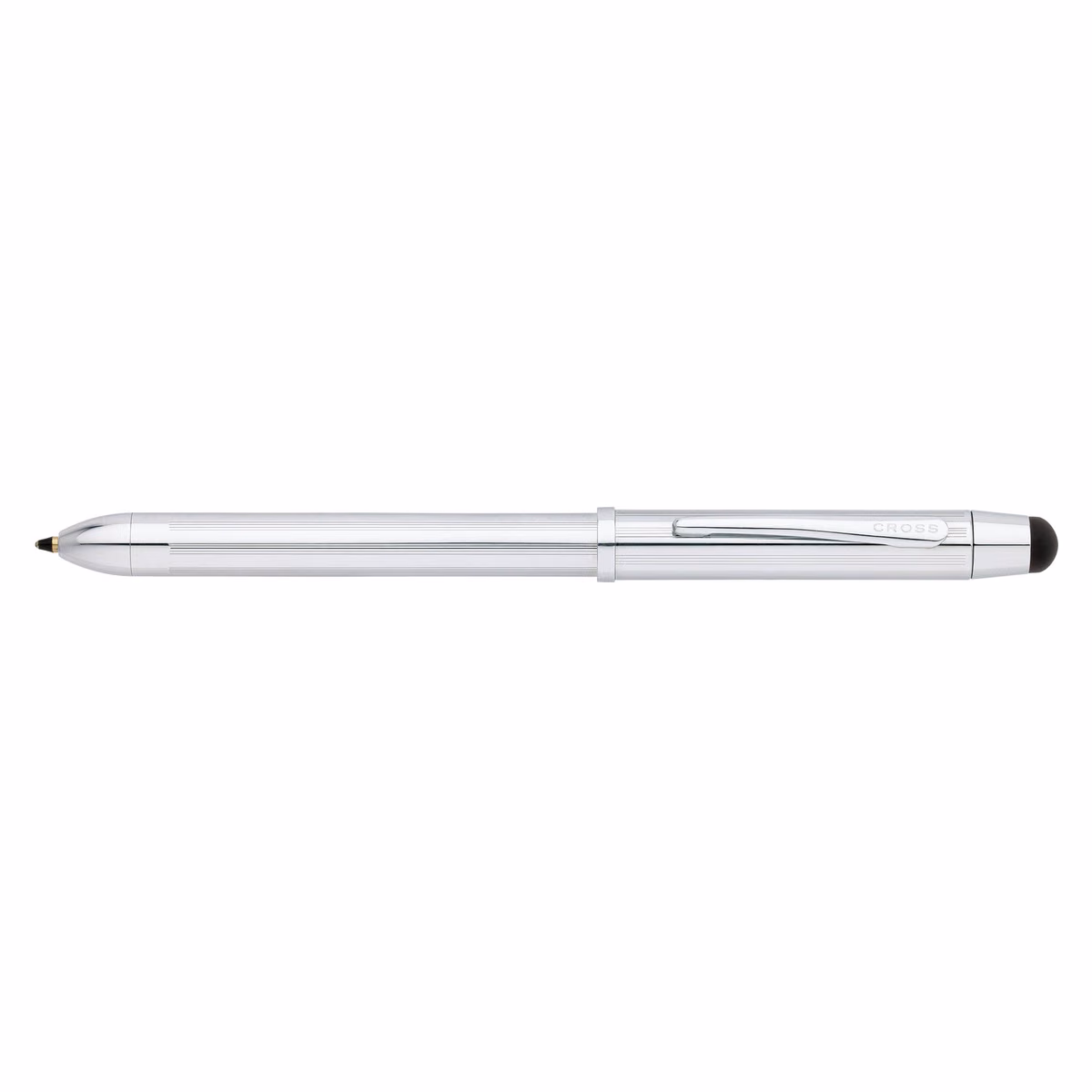 Custom Cross Tech3+ Lustrous Chrome Multifunction Pen in Chrome - side profile