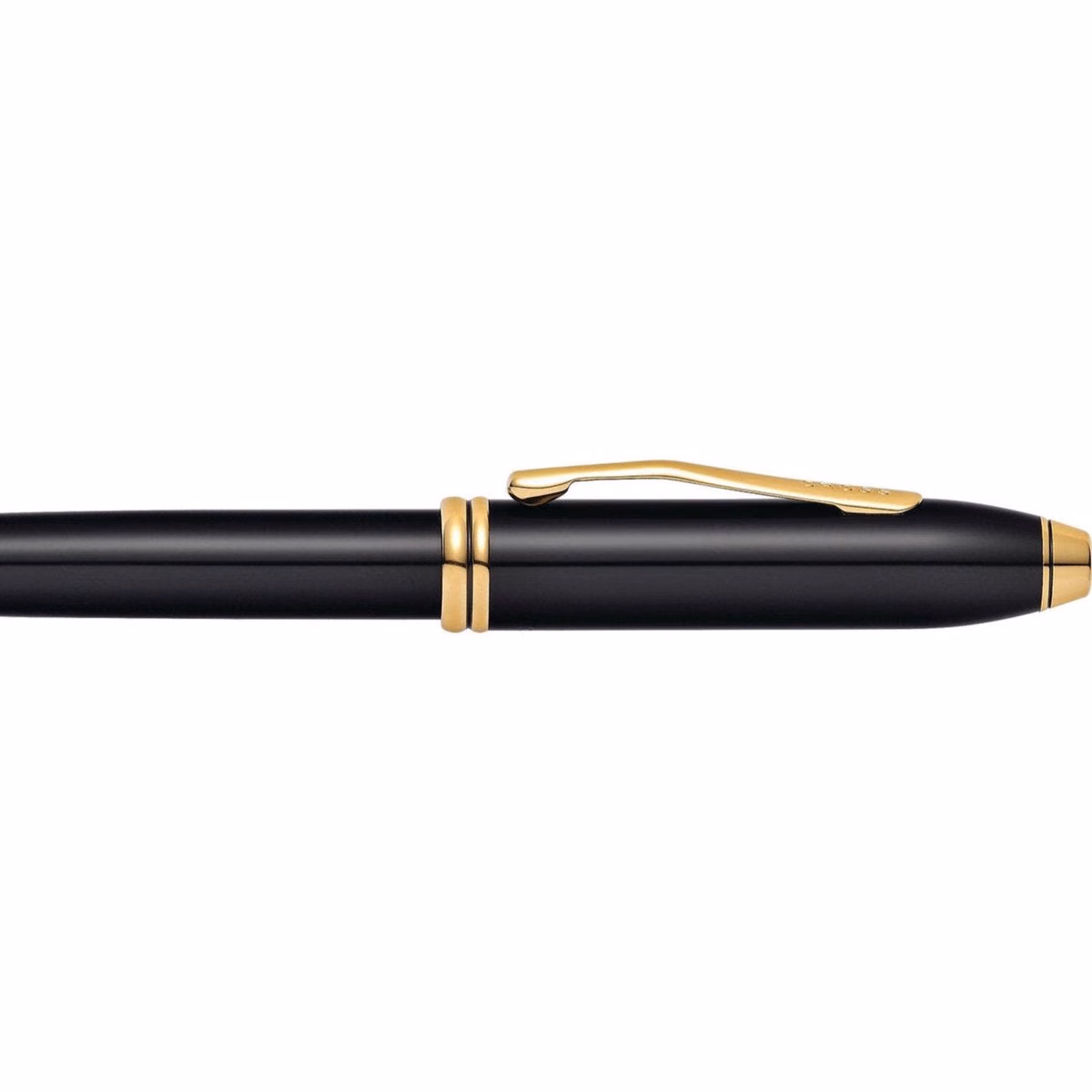 Custom Cross Townsend Classic Black Lacquer Rollerball Pen in Black - side profile