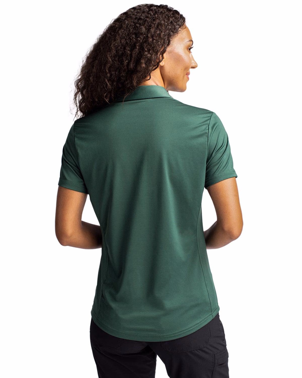 Custom Cutter & Buck Prospect Textured Stretch Women's Polo — Hunter