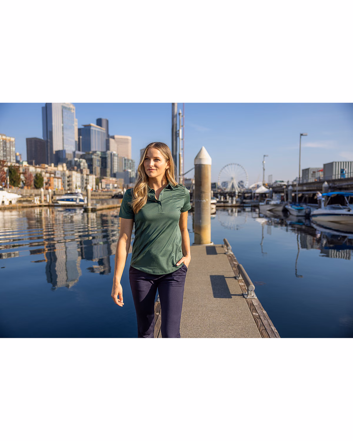 Custom Cutter & Buck Prospect Textured Stretch Women's Polo — Hunter