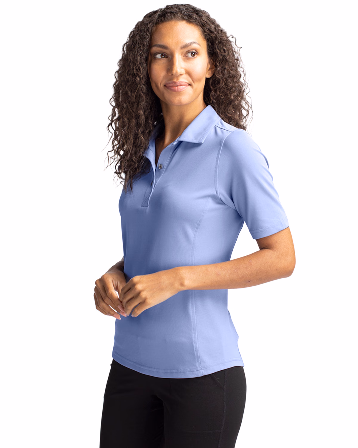 Custom Cutter & Buck Virtue Eco Pique Recycled Women's Polo — Hyacinth