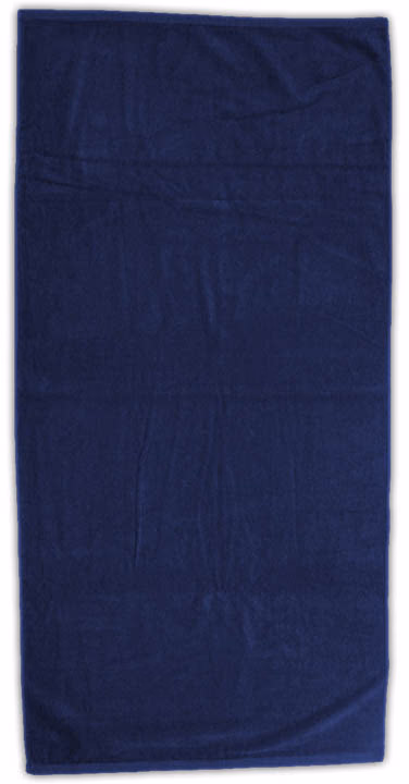 Custom Basic Weight Colored Beach Towel in Navy